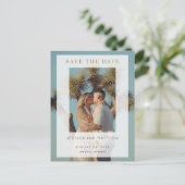 Vellum Overlay Volledige foto Opslaan van de datum Aankondigingskaart (Staand voorkant)