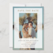 Vellum Overlay Volledige foto Opslaan van de datum Magnetische Uitnodiging (Voorkant)