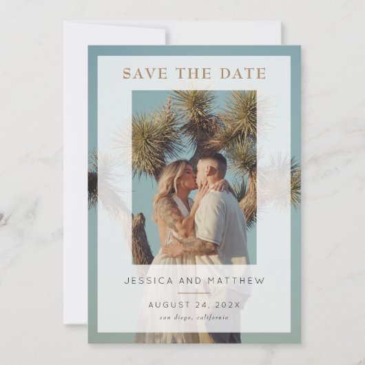 Vellum Overlay Volledige foto Opslaan van de datum Save The Date (Voorkant)