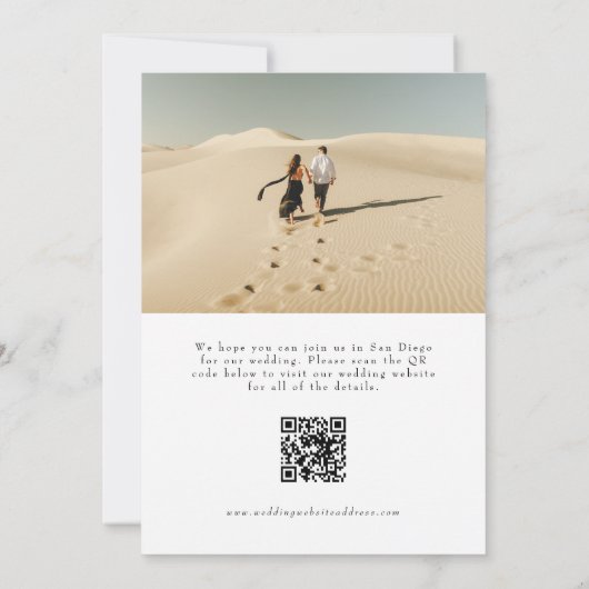 Vellum Overlay Volledige foto Opslaan van de datum Save The Date (Achterkant)