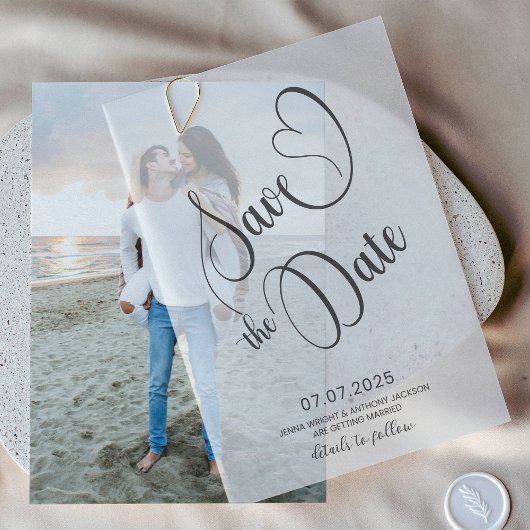 Vellum overlay voor Save the Date Uitnodigingen