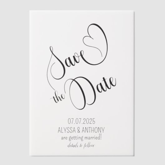 Vellum overlay voor Save the Date Vellum Uitnodigingen (Voorkant)
