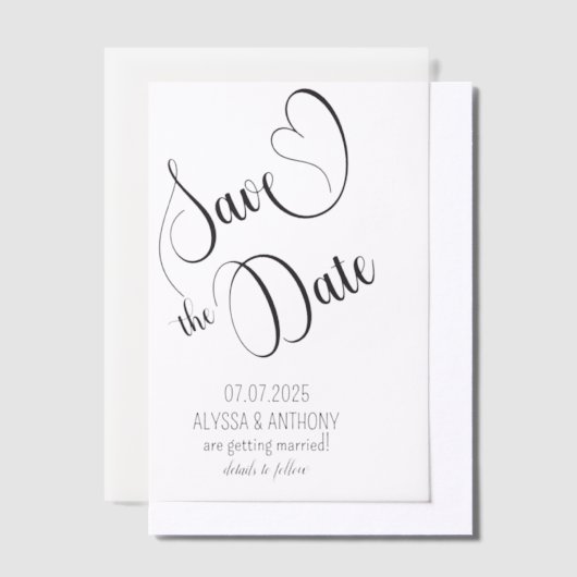Vellum overlay voor Save the Date Vellum Uitnodigingen (Offset)