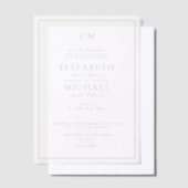 Vellum Sage Green Classic Script Monogram Huwelijk Vellum Uitnodigingen (Offset)