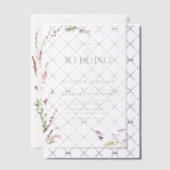 Vellum Trendy Elegant Wildflower Bloemen Huwelijk Vellum Uitnodigingen (Offset (Uitnodiging))