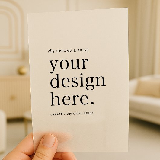 Vellum Uitnodiging Uw Ontwerp Upload 5 "x 7"