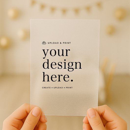 Vellum Uitnodiging Uw Ontwerp Upload 5 "x 7"