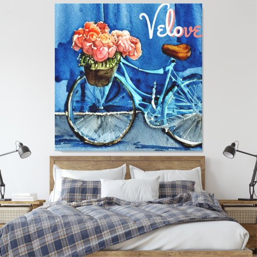 Velo Love Cycling Canvas Afdruk (Insitu (Slaapkamer))