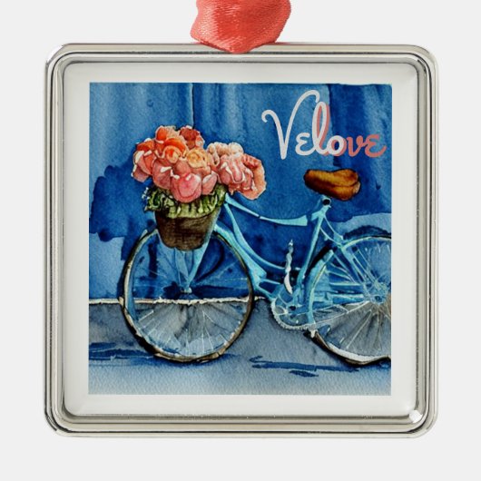 Velo Love Cycling Metalen Ornament (Voorkant)