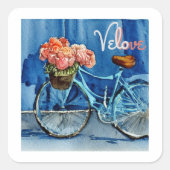 Velo Love Cycling Vierkante Sticker (Voorkant)