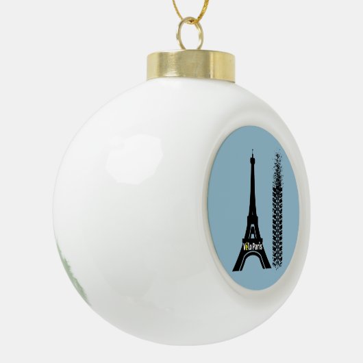 Velo Paris Bike Eiffel Tower Keramische Bal Ornament (Links)