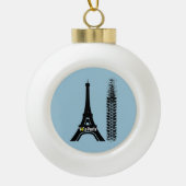 Velo Paris Bike Eiffel Tower Keramische Bal Ornament (Voorkant)