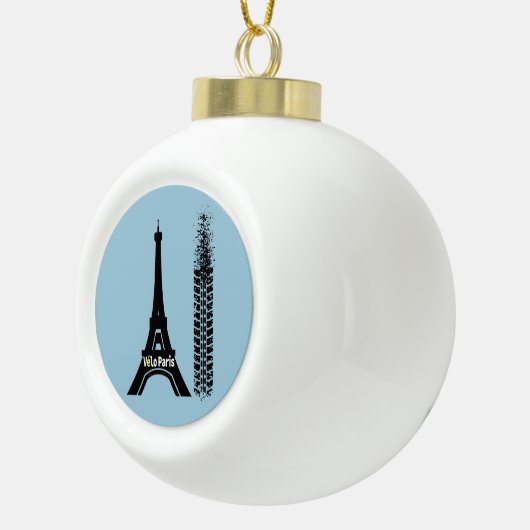 Velo Paris Bike Eiffel Tower Keramische Bal Ornament (Rechts)