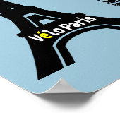 Velo Paris Bike Eiffel Tower Poster (Hoek)