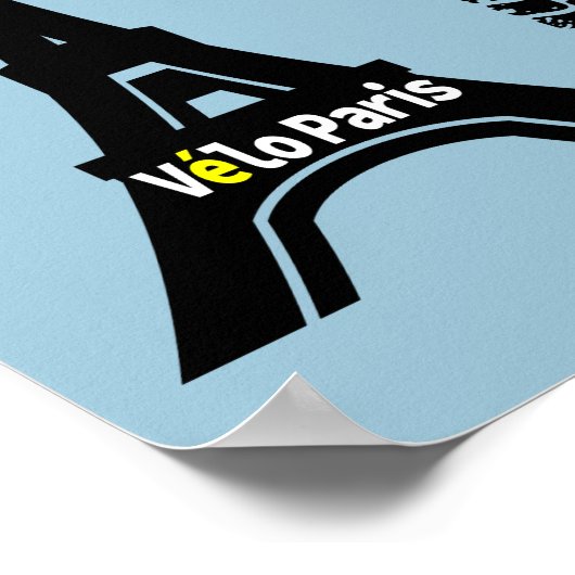 Velo Paris Bike Eiffel Tower Poster (Hoek)