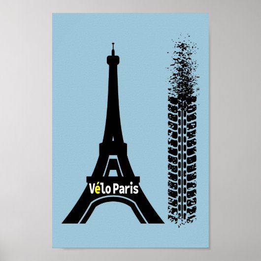 Velo Paris Bike Eiffel Tower Poster (Voorkant)