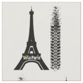 Velo Paris Bike Eiffel Tower Stof (Close Up)