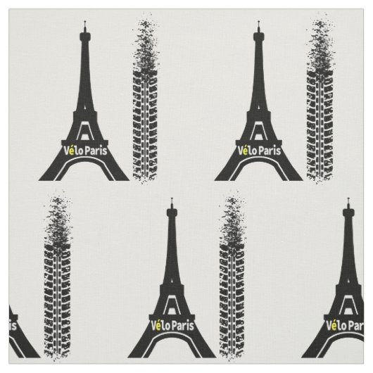 Velo Paris Bike Eiffel Tower Stof (Swatch)