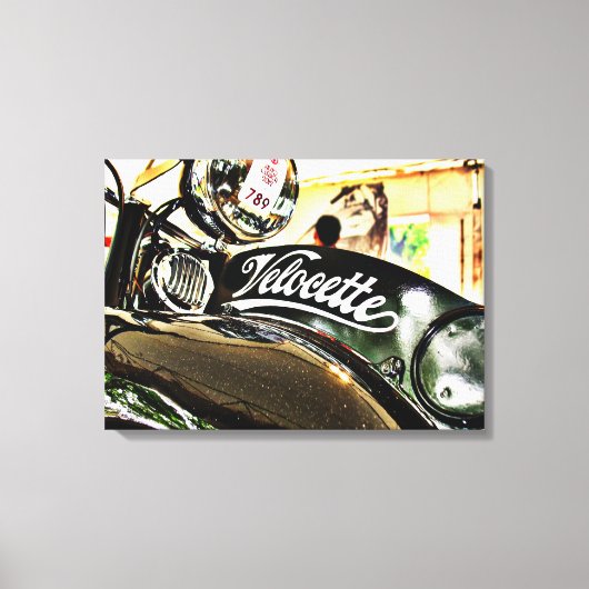 Velocette M-serie vintage motorfiets Canvas Afdruk (Voorkant)