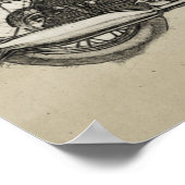  Velocette Thruxton motorfiets Tekening Poster (Hoek)