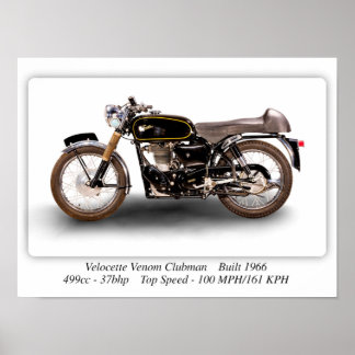 Velocette Venom Clubman 1966 motorfiets - A3 Poster