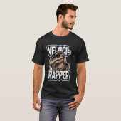 Veloci-Rapper Dinosaur Rap Muziek T-shirt (Voorkant volledig)