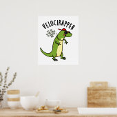 Veloci-rapper Funny Dinosaur Pun Poster (Keuken)