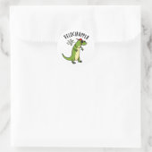 Veloci-rapper Funny Dinosaur Pun Ronde Sticker (Tas)