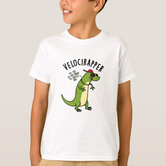 Veloci-rapper Funny Dinosaur Pun T-shirt (Voorkant)