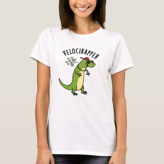 Veloci-rapper Funny Dinosaur Pun T-shirt (Voorkant)