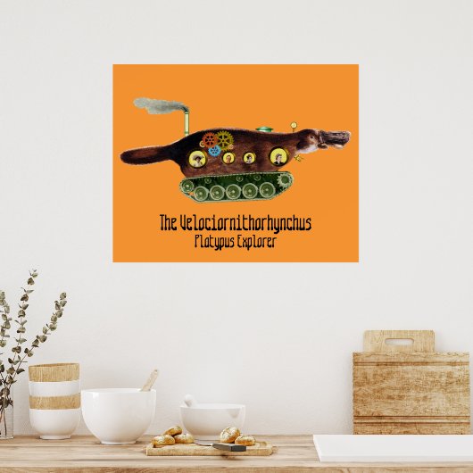 Velociornithorhynchus ~ Platypus Explorer Poster (Keuken)