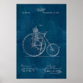 Velocipede Blueprint Poster (Voorkant)