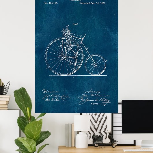 Velocipede Blueprint Poster (Thuiskantoor)