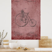 Velocipede Blueprint Poster (Keuken)