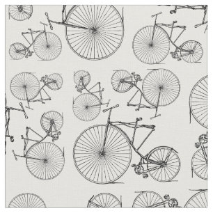 velocipede-fietsen Retro Bike Art Patroon Stof