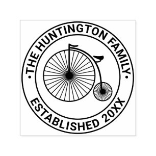 Velocipede Penny Farthing familienaam datum oprich Zelfinktende Stempel