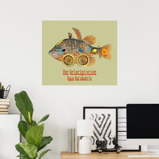 Velocipiscine ~ Aqua Automobile Poster (Thuiskantoor)