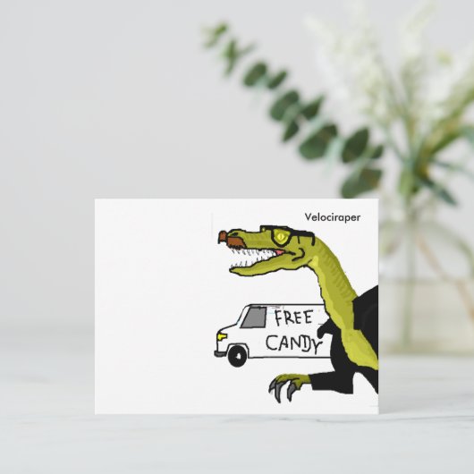 Velociraper Briefkaart (Staand voorkant)