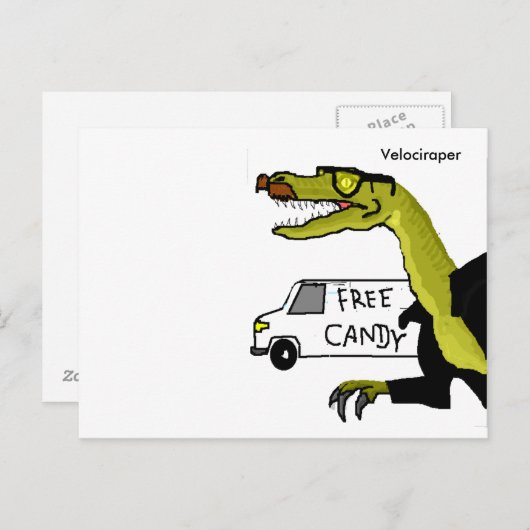 Velociraper Briefkaart (Voorkant / Achterkant)