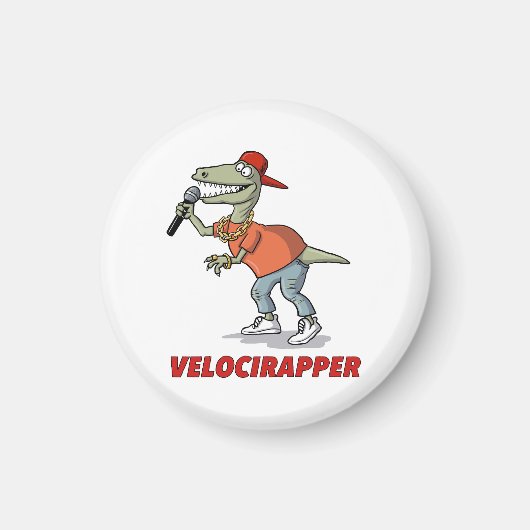 'Velocirapper' T-shirt. Magneet (Voorkant)