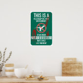 Velociraptor Accident Free Sign (Bloedspreuk) Poster (Keuken)