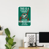 Velociraptor Accident Free Sign (Bloedspreuk) Poster (Thuiskantoor)