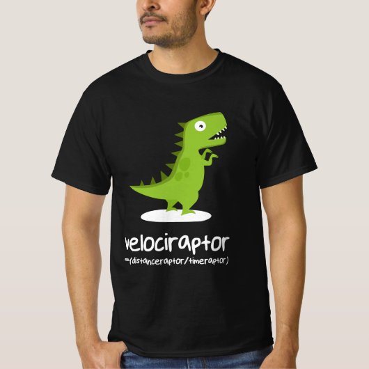 Velociraptor=afstandsraptor in de tijd Raptor T-shirt (Voorkant)
