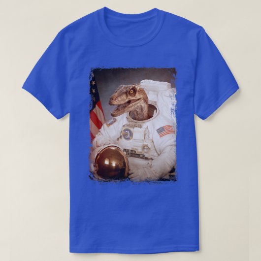Velociraptor Astronaut Dino Space Suit Moon Rocket T-shirt (Design voorkant)