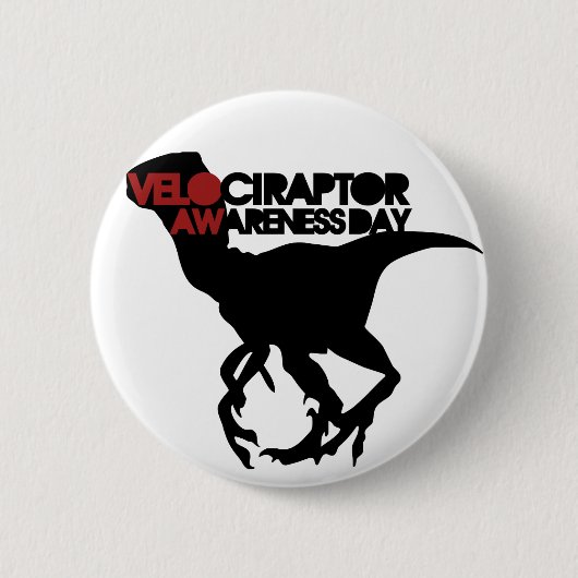 Velociraptor Awareness Day Ronde Button 5,7 Cm (Voorkant)