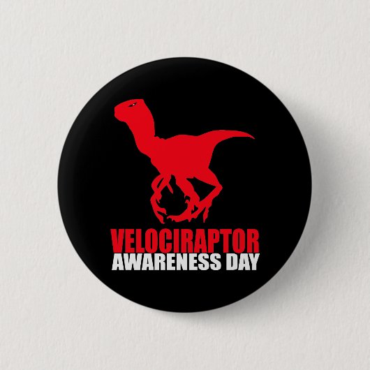 Velociraptor Awareness Day Ronde Button 5,7 Cm (Voorkant)
