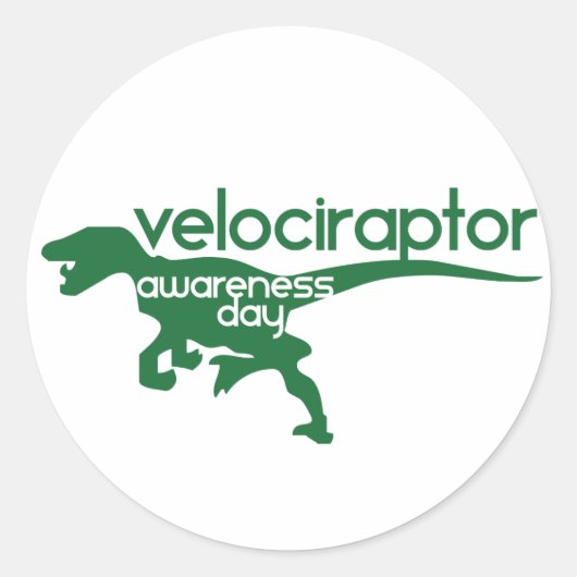 Velociraptor Awareness Day Ronde Sticker (Voorkant)