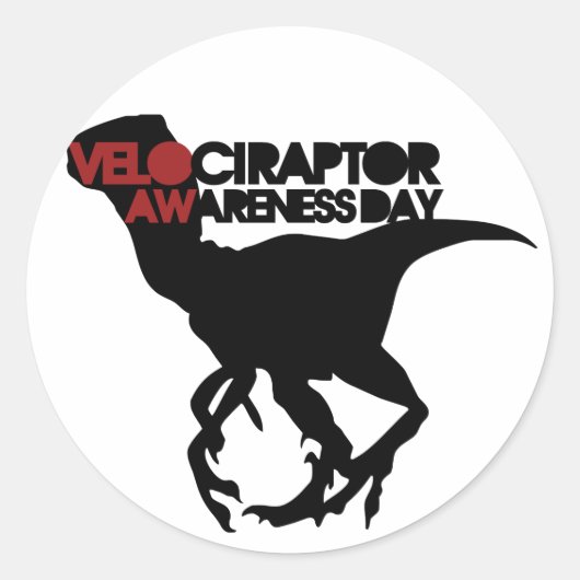 Velociraptor Awareness Day Ronde Sticker (Voorkant)