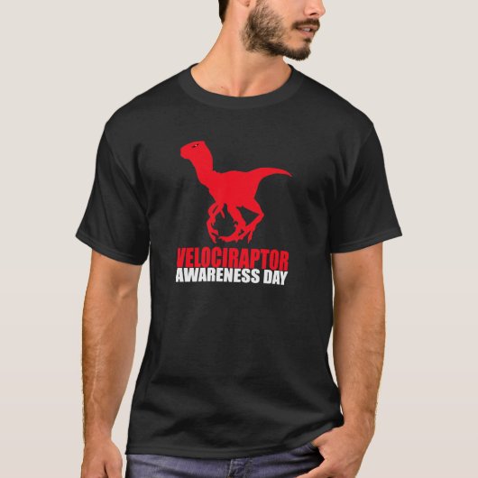 Velociraptor Awareness Day T-shirt (Voorkant)