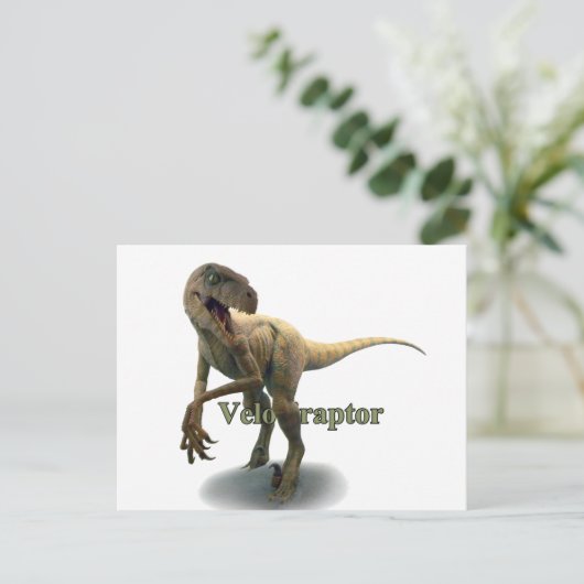 Velociraptor Briefkaart (Staand voorkant)